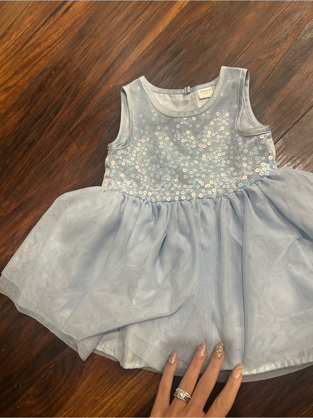 Sparkle Sequin Tulle Dress for Girls - Light Blue